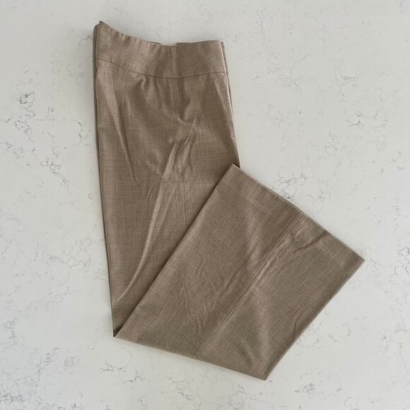 Piazza Sempione Designer Lightweight Wide Leg Hi Waist Pants Heather Tan Sz S - Picture 9 of 9